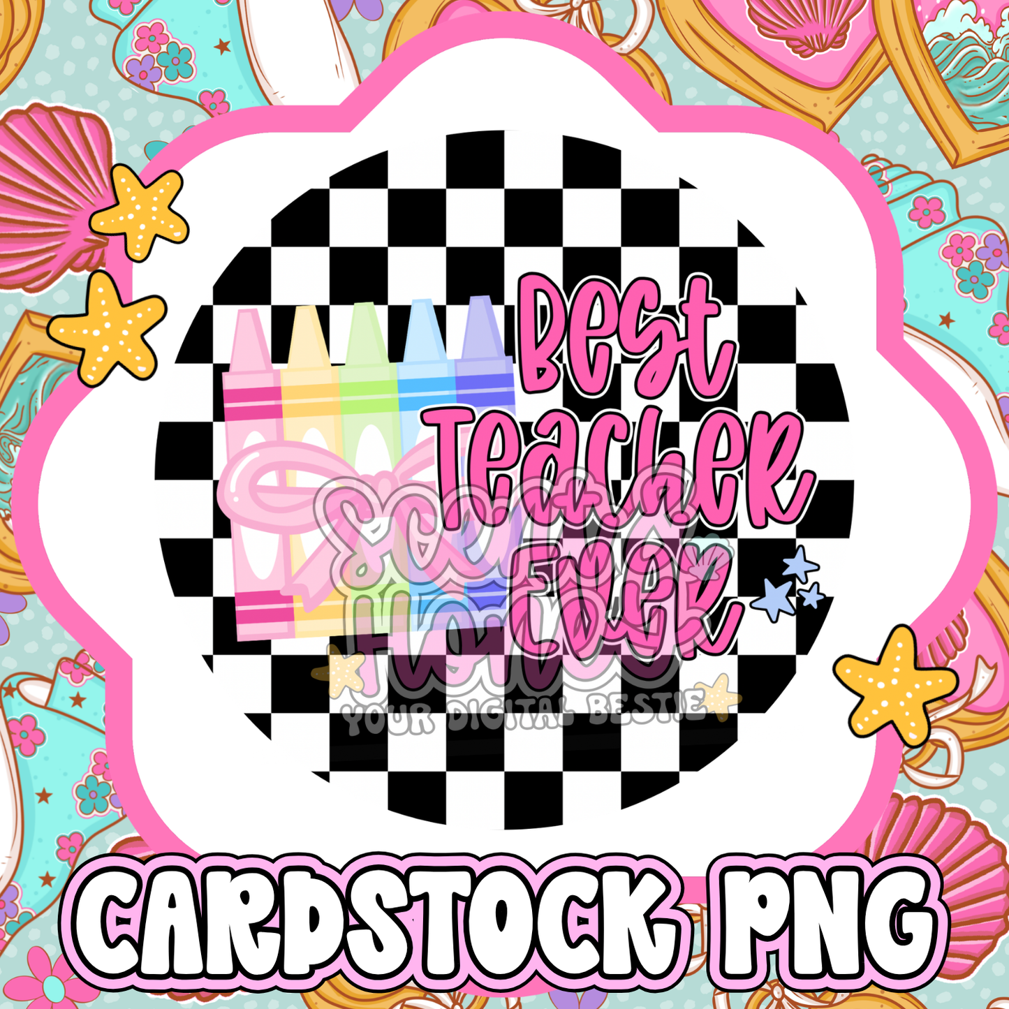Best Teacher Ever Cardstock PNG