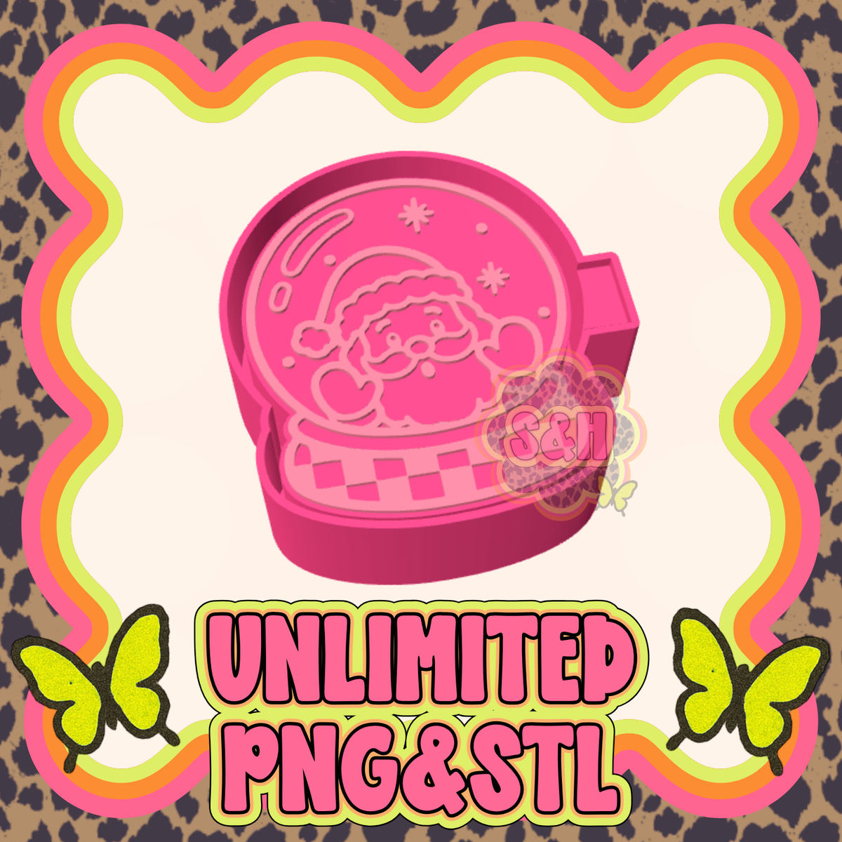 UNLIMITED - Santa Snow Globe PNG/STL