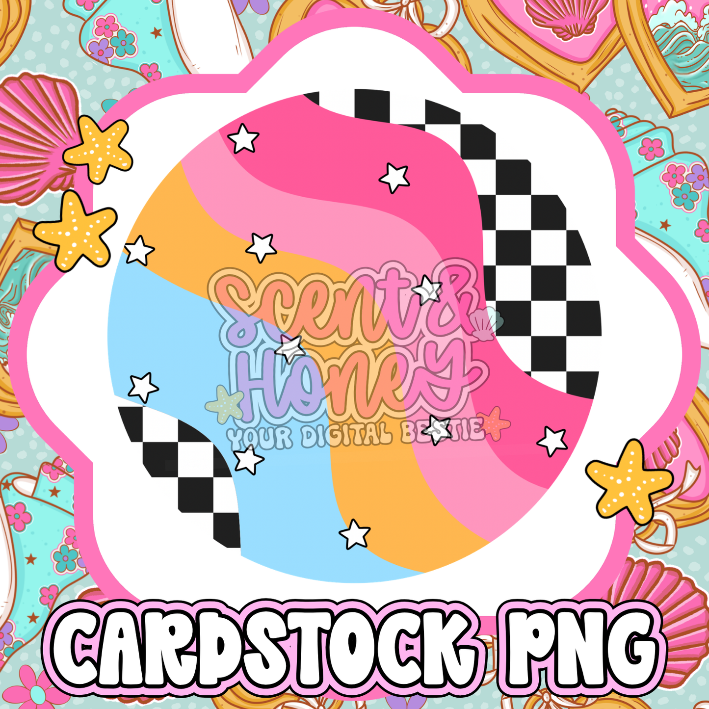 Retro Stars Cardstock PNG