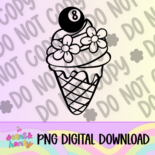 8 Ball Ice Cream PNG Download