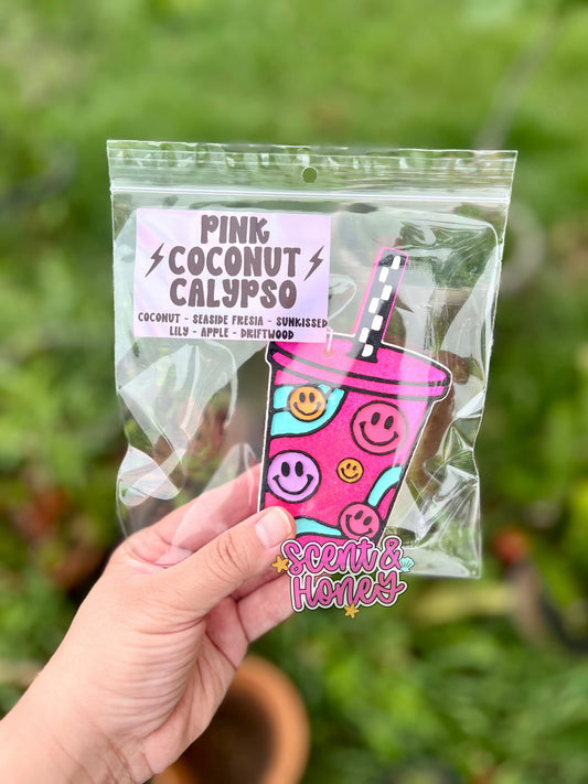 RTS Groovy Iced Coffee Freshie - Pink Coconut Calypso