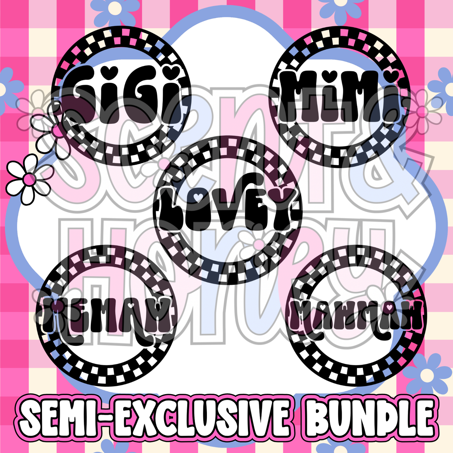 **SEMI-EXCLUSIVE BUNDLE** Checkered Rounds Bundle (Grandma Names)