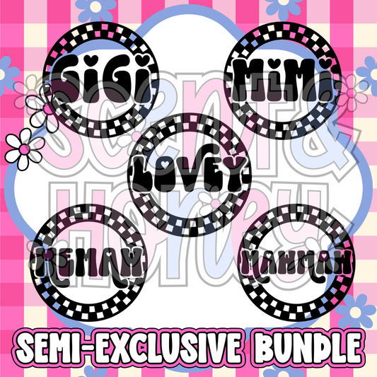 **SEMI-EXCLUSIVE BUNDLE** Checkered Rounds Bundle (Grandma Names)
