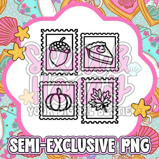 **SEMI-EXCLUSIVE** Fall Stamp Collage PNG