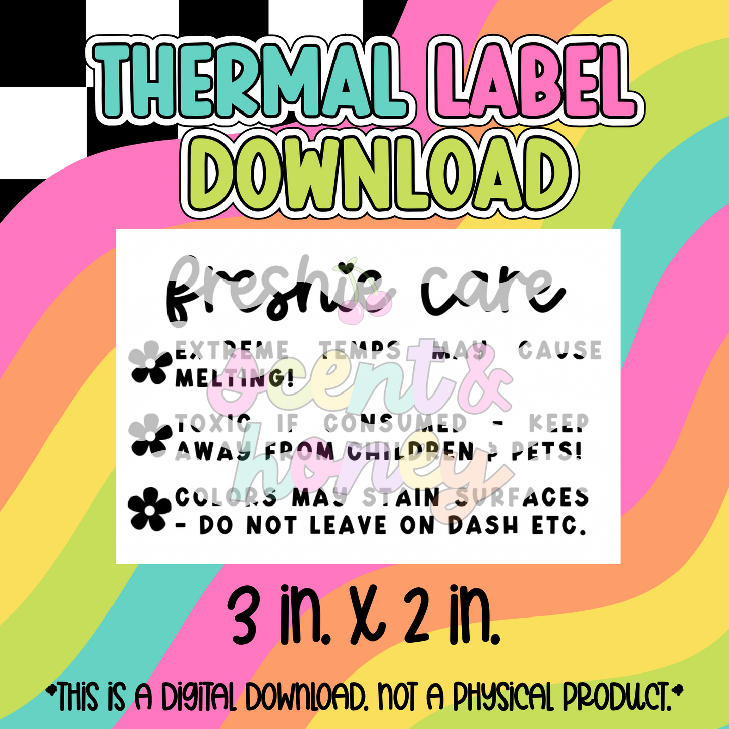 Freshie Care (flowers) Thermal Label