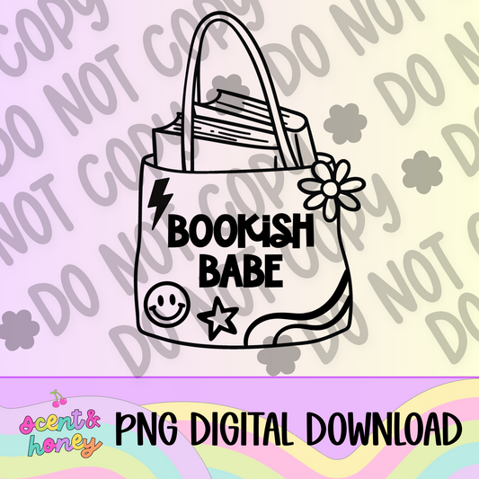 Bookish Babe PNG Download