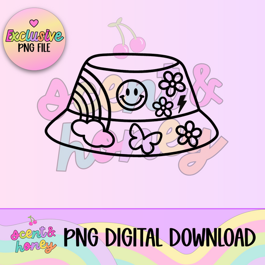 **SEMI-EXCLUSIVE** Groovy Bucket Hat PNG Download