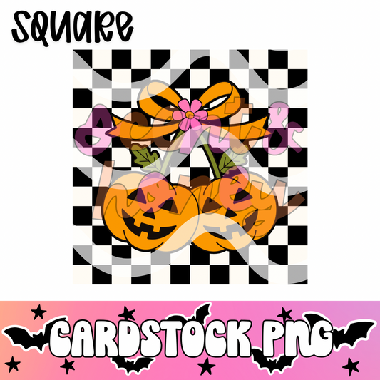 *SQUARE* Pumpkin Cherries Cardstock PNG