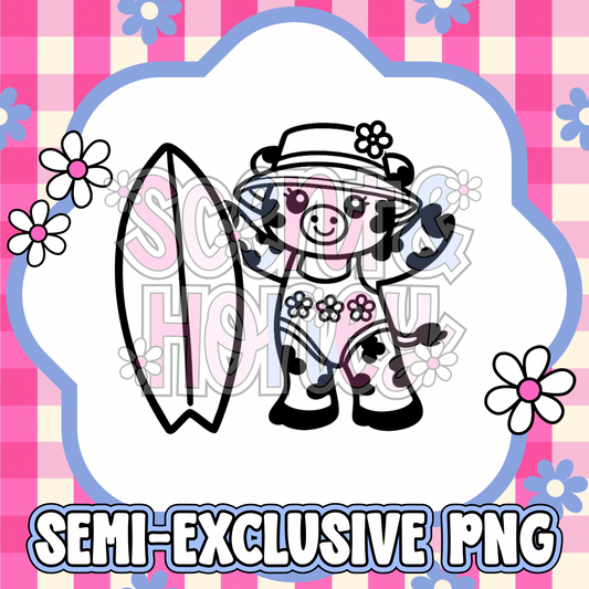 **SEMI-EXCLUSIVE** Surfing Cow PNG
