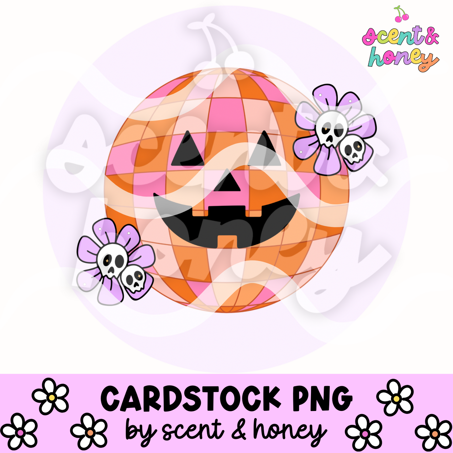 Disco Jack-o-lantern Cardstock PNG