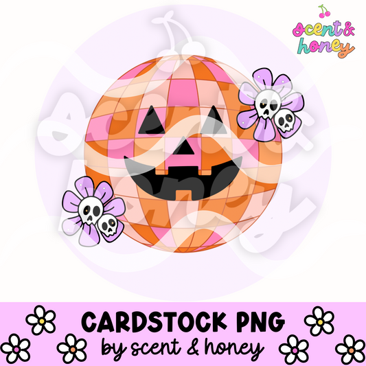 Disco Jack-o-lantern Cardstock PNG