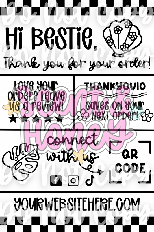 Hi Bestie! (Shells) - EDITABLE ON CANVA