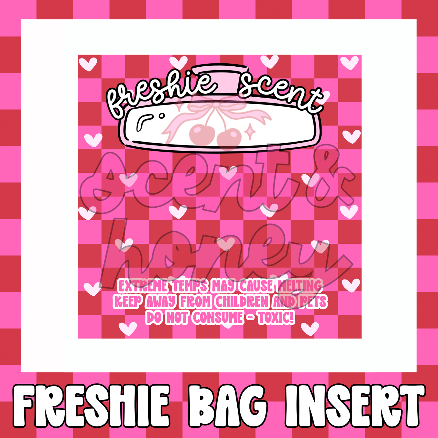 Checkered Hearts Freshie Insert