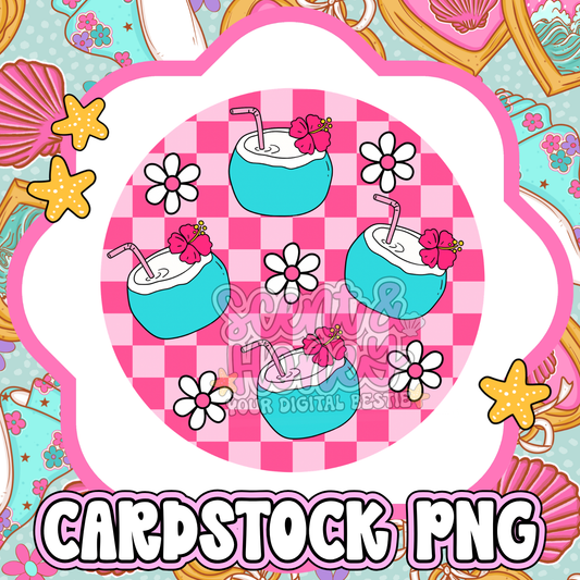 Coconut Drink Cardstock PNG