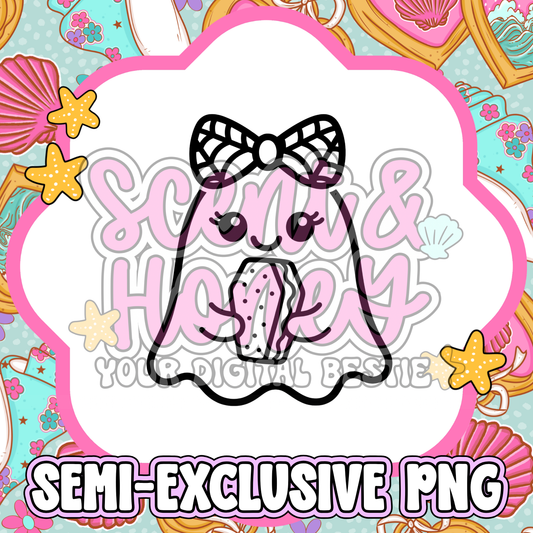 **SEMI-EXCLUSIVE** Ghost w/ Coffin Ice Cream Sandwich Floatie PNG