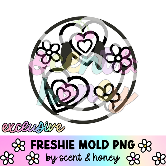**SEMI-EXCLUSIVE** Retro Hearts Happy Face PNG Download