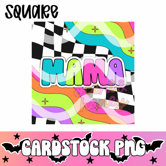 *SQUARE* Groovy Mama Cardstock PNG