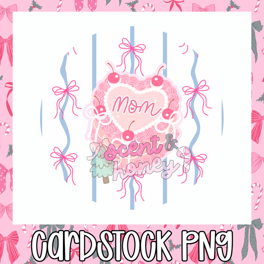 Mom Heart Cake Cardstock PNG