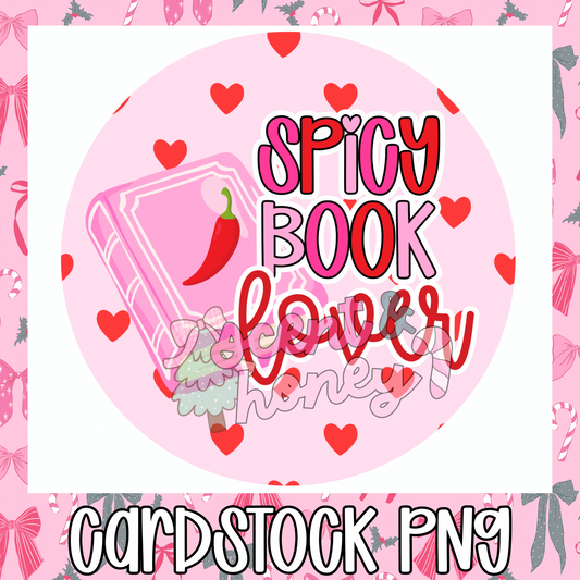 Spicy Book Lover Cardstock PNG
