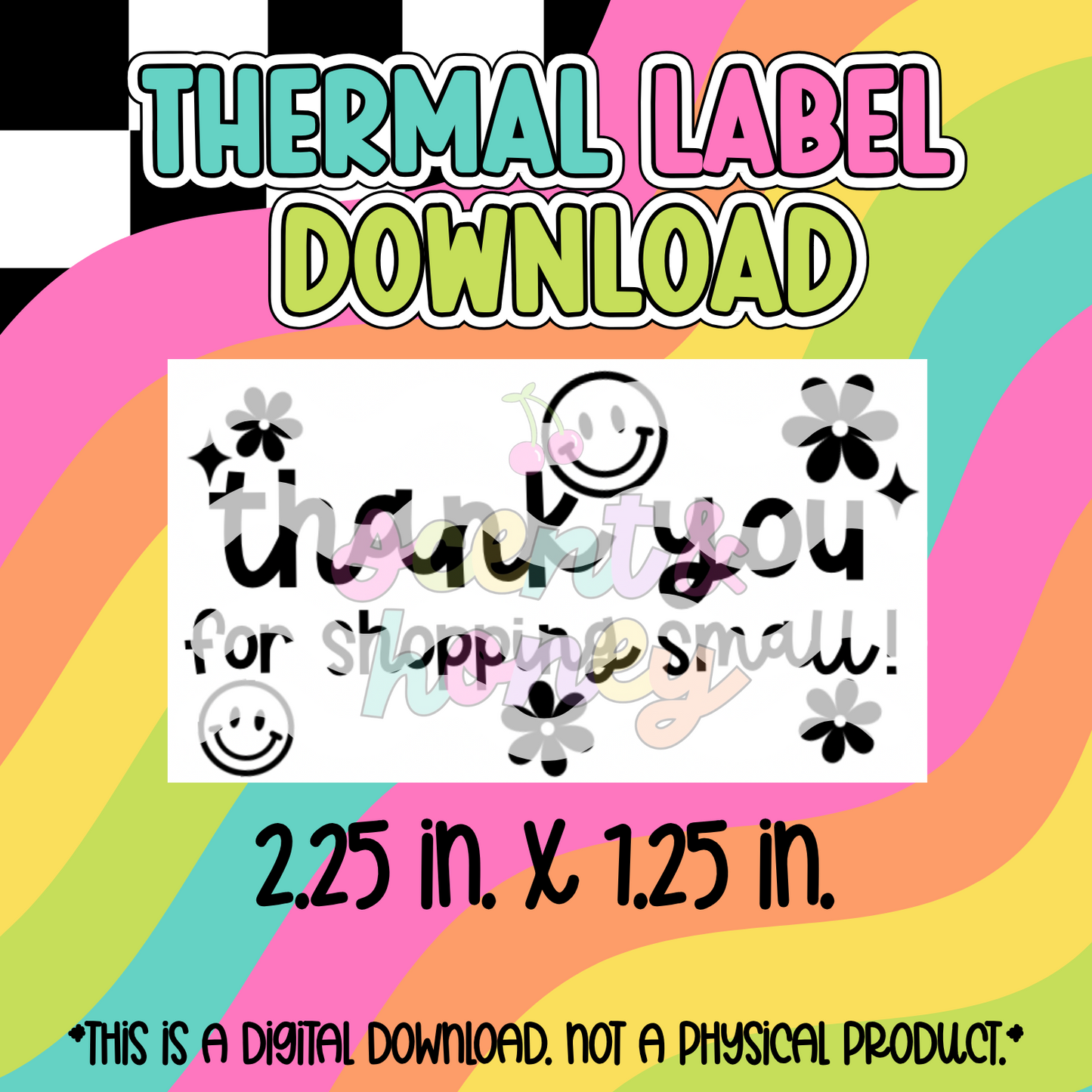 Groovy Thank You Thermal Label