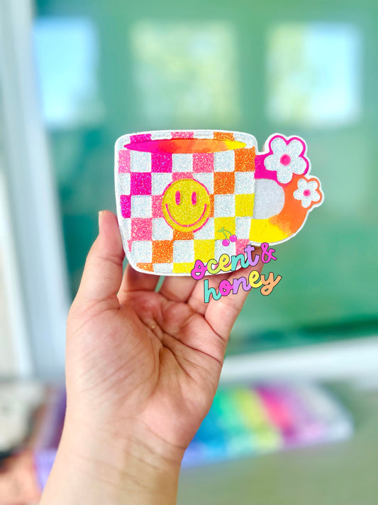 Checkered Happy Mug Freshie