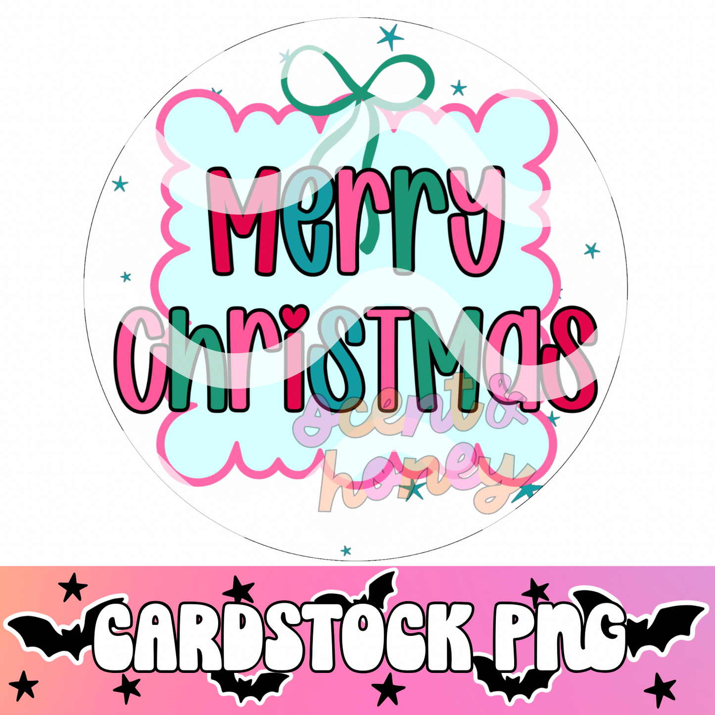 Merry Christmas (circle) Cardstock PNG