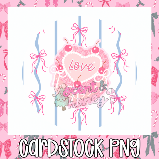 Love Heart Cake Cardstock PNG
