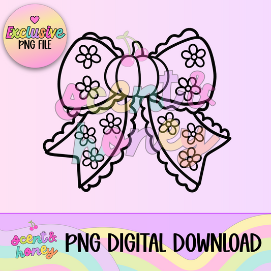 **SEMI-EXCLUSIVE** Pumpkin Bow PNG Download