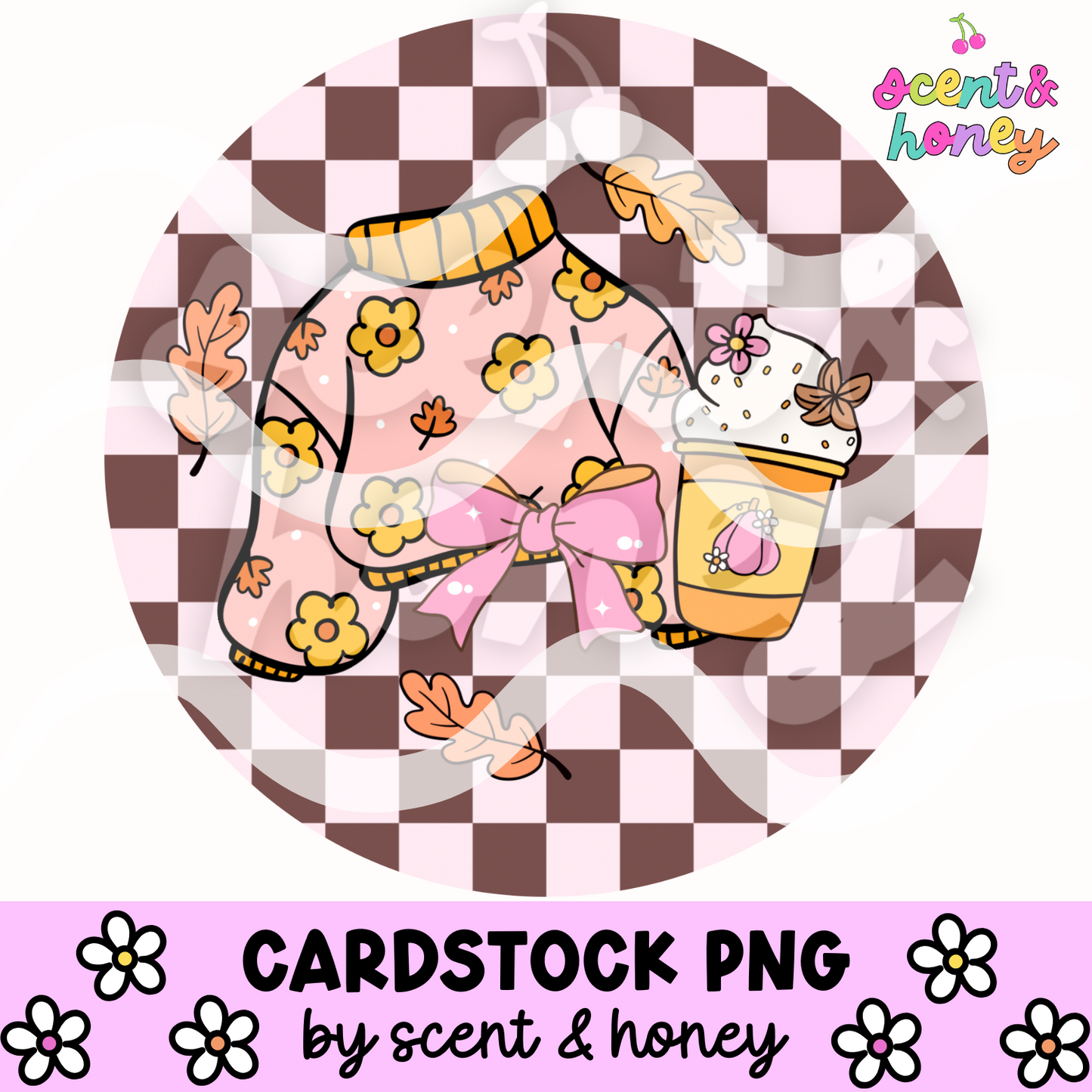 Fall Sweater and Latte Cardstock PNG