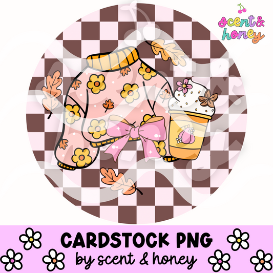 Fall Sweater and Latte Cardstock PNG