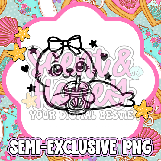**SEMI-EXCLUSIVE** Seal with Shell Iced Coffee PNG