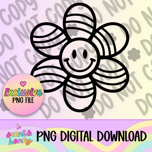 **SEMI-EXCLUSIVE** Wavy Smiley Flower PNG Download