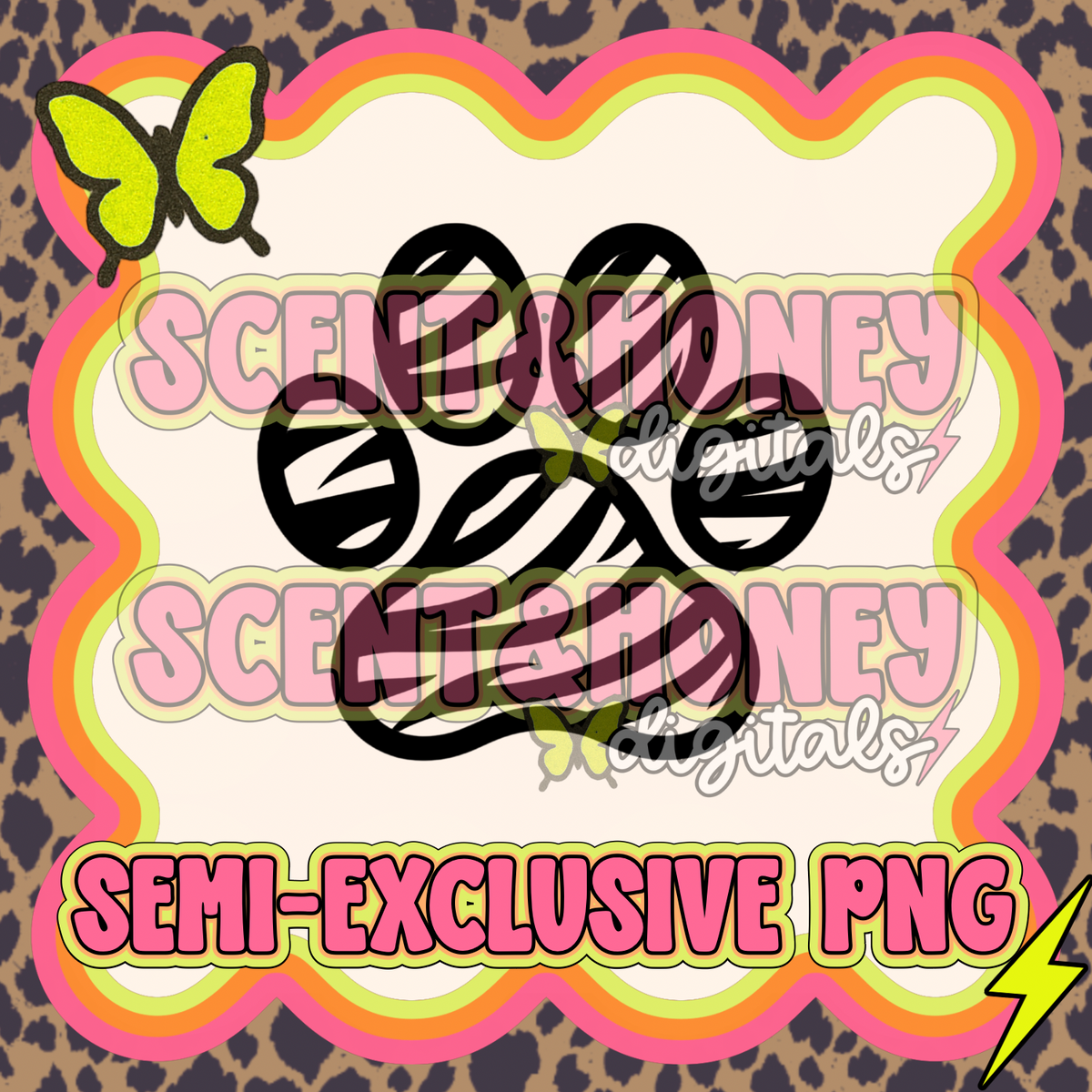 **SEMI-EXCLUSIVE** Paw with Zebra Print PNG