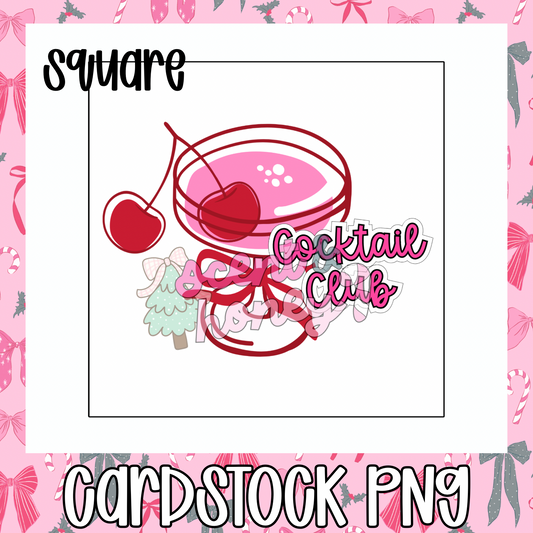 Cocktail Club (square) Cardstock PNG