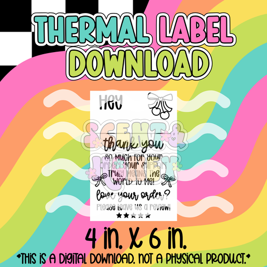 Thank You (bows) Thermal Label