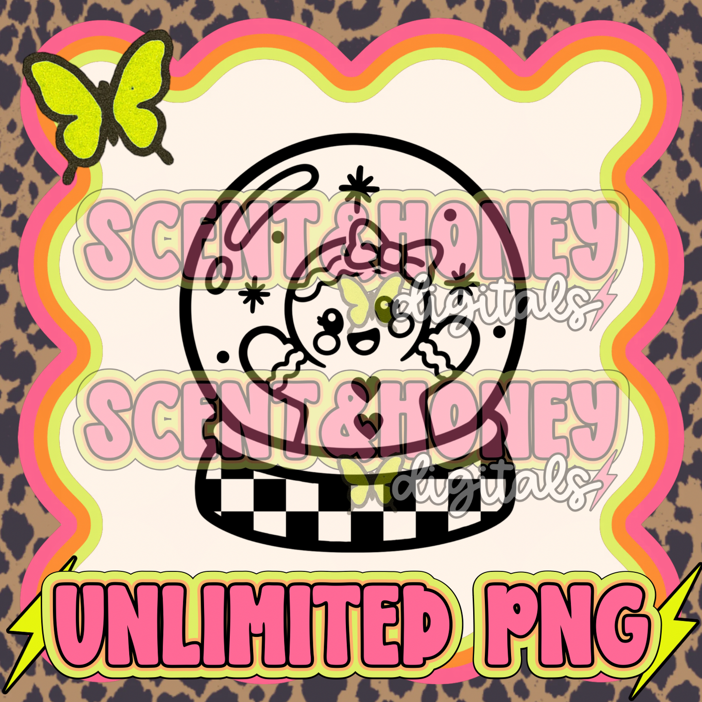 *UNLIMITED* Gingerbread Snow Globe PNG