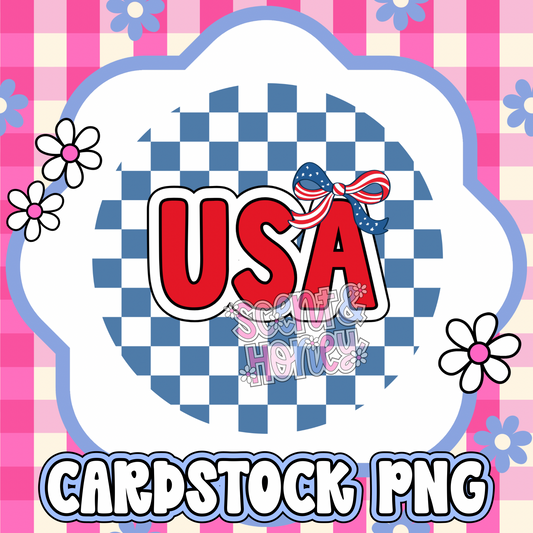 USA with Bow Cardstock PNG