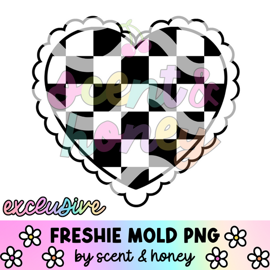 **SEMI-EXCLUSIVE** Checkered Lace Heart (plain) PNG Download