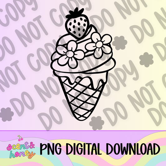 Strawberry Ice Cream PNG Download