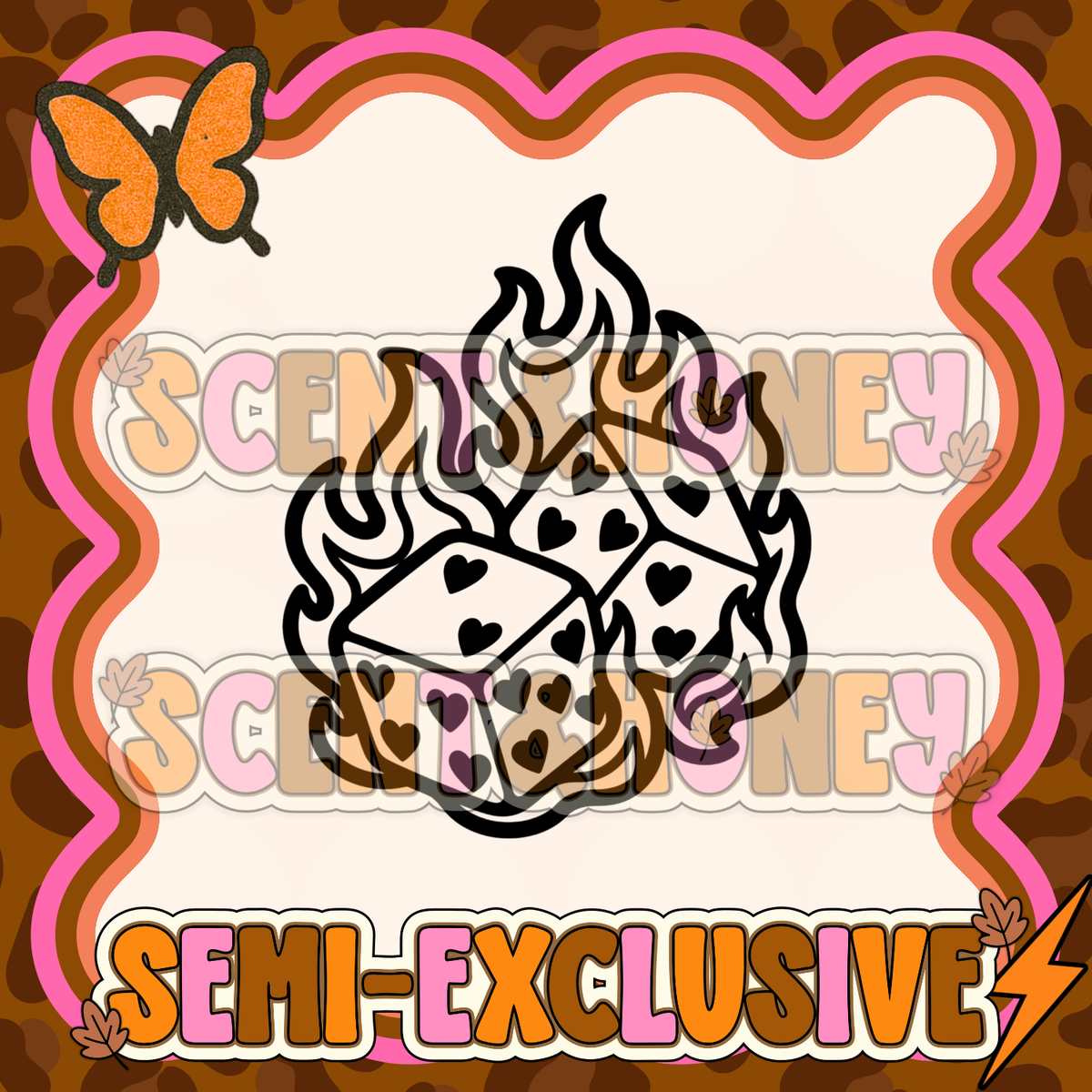 **SEMI-EXCLUSIVE** Heart Flaming Dice PNG