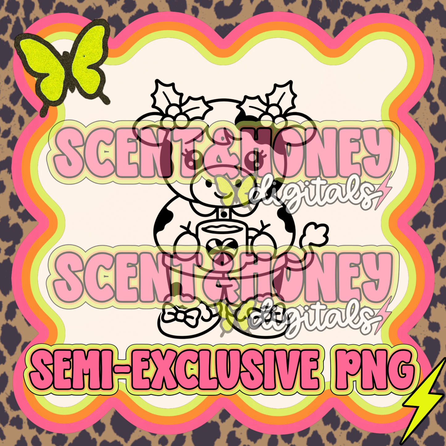 **SEMI-EXCLUSIVE** Christmas Pajama Dairy Cow PNG