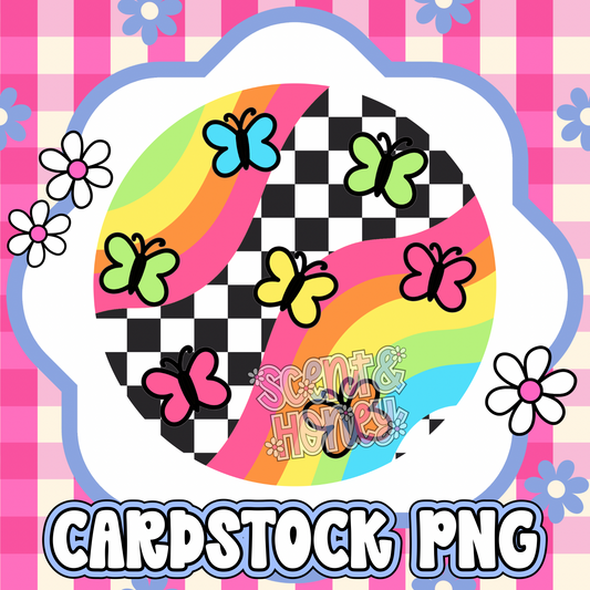 Rainbow Butterfly Cardstock PNG