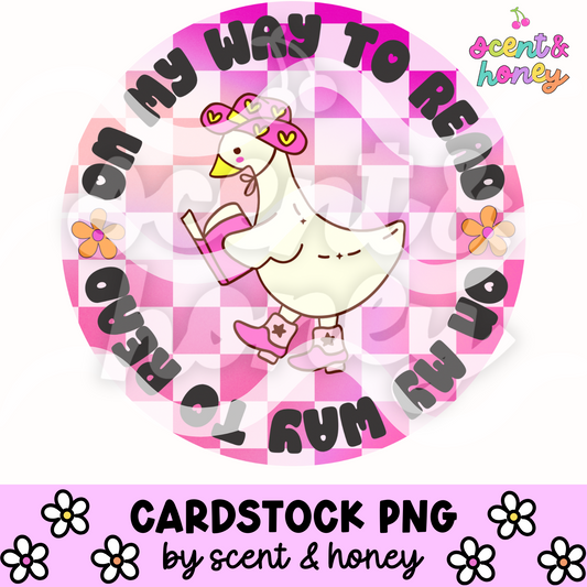 On My Way To Read Goose Cardstock PNG