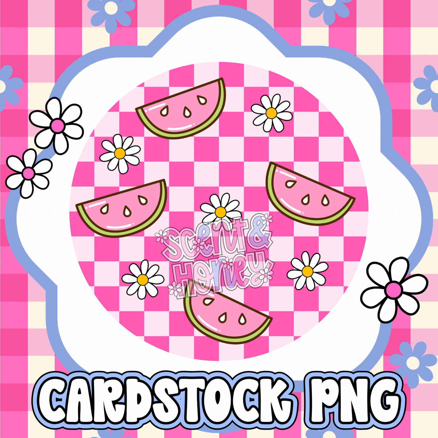 Watermelon Pattern Cardstock PNG