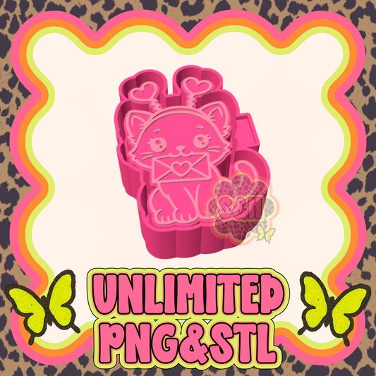 UNLIMITED - Valentine Cat PNG/STL