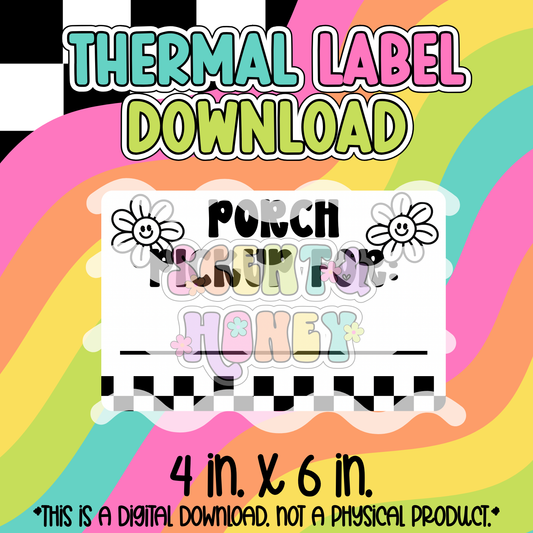 Porch Pickup Groovy Flowers (4x6) Thermal Label