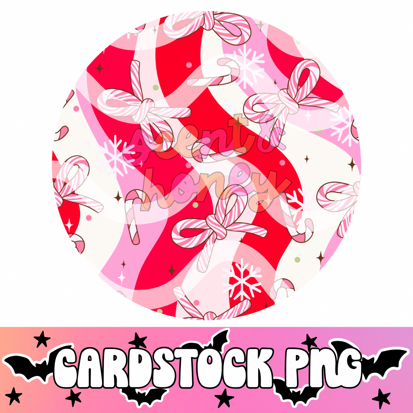 Groovy Candy Canes Cardstock PNG