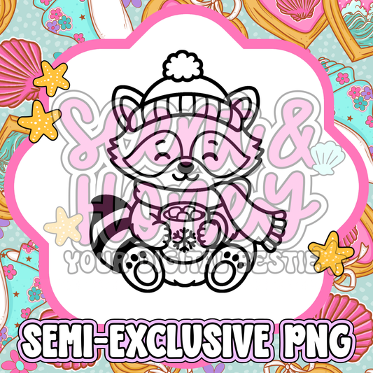 **SEMI-EXCLUSIVE** Hot Cocoa Raccoon PNG