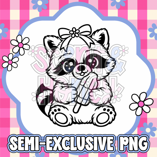 **SEMI-EXCLUSIVE** Raccoon with Bomb Pop PNG