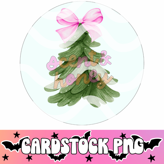 Tree with Bow Cardstock PNG